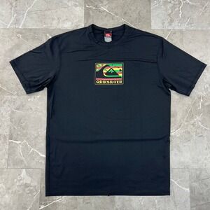 Quicksilver Graphic Tee Mens Medium Skateboarding Surf Short Sleeve Shirt Black